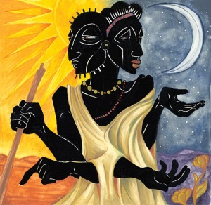 Mawu et Lisa, les jumeaux divins, symboles du Soleil et de la Lune