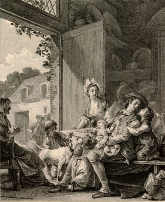 Jean Michel Moreau, le jeune. Engraver (Le Vrai bonheur 1782