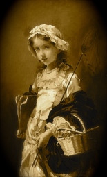 Jeanne Bôle, Comtesse de Toulza (French, active 1870 - 1883)- A young girl with a butterfly net (1877) (via Bonhams) 2.jpg
